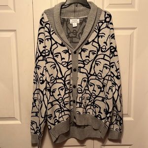 Cristina Martinez Merino Blend Shawl Collar Cardigan